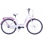 Mestský bicykel 26" Kozbike 26K36 1 prevodový Bielo fialový